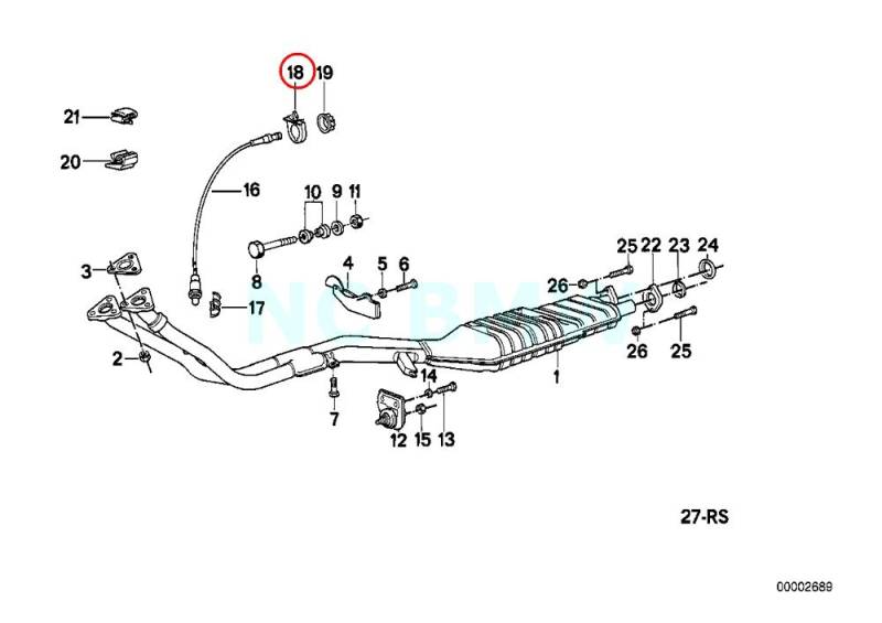 Original BMW E30 E34 Convertible Lambdasonde Halterung OEM 11781721039 von BMW