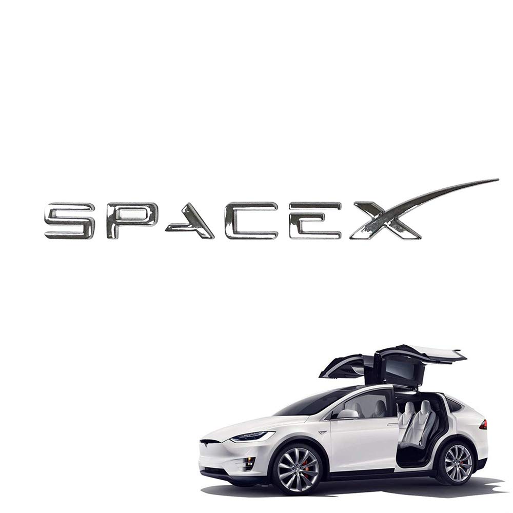 SPACEX 3D Metall Auto Heckklappe Emblem Aufkleber Dekoratives Zubehör für Model 3 Model S Model X von BMZX