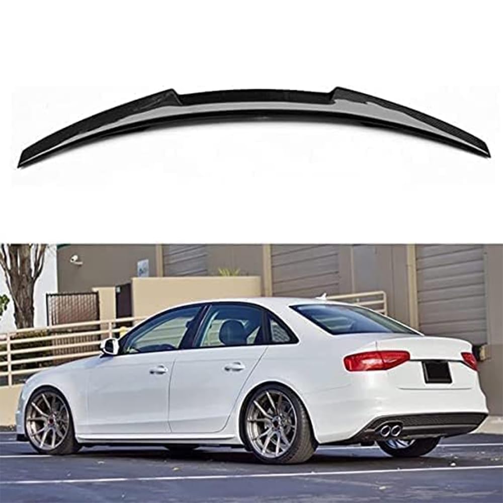 Carbon Kohlefaser Heckspoiler passend für Audi A4 B8 4-Door 2008-2011, Kofferraumdeckel Spoiler Flügel Lippe, Hochwertige Materialien, Auto Zubehör von BNE