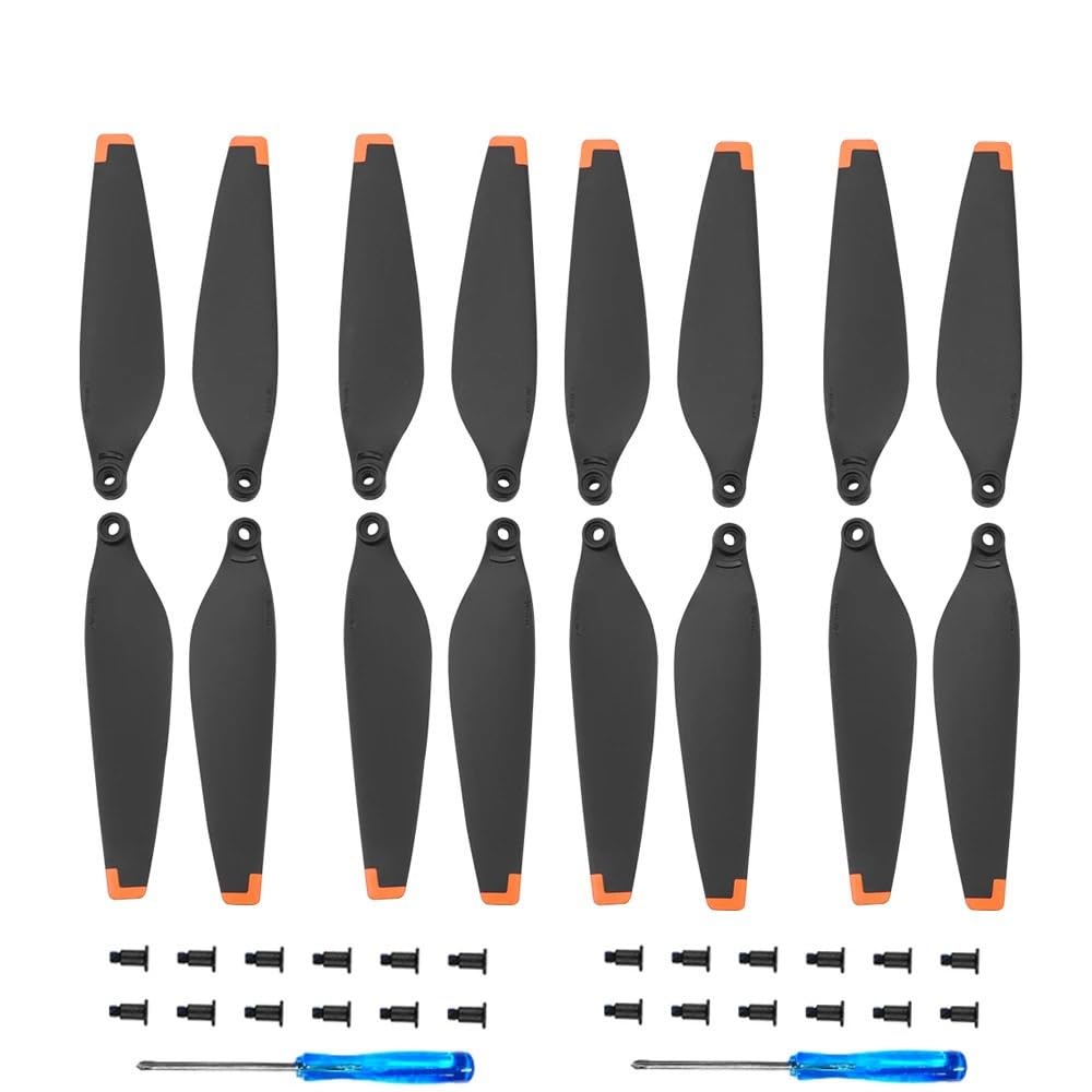 Propeller 2/4 Paar 6030F Propeller, kompatibel mit Mini 3 Drohnen-Ersatz, leichte Flügelventilatorblätter, kompatibel mit Mini 3, mit Schrauben, Ersatzzubehör Teil ersetzen(Orange 4 pairs) von BNEAIGHW