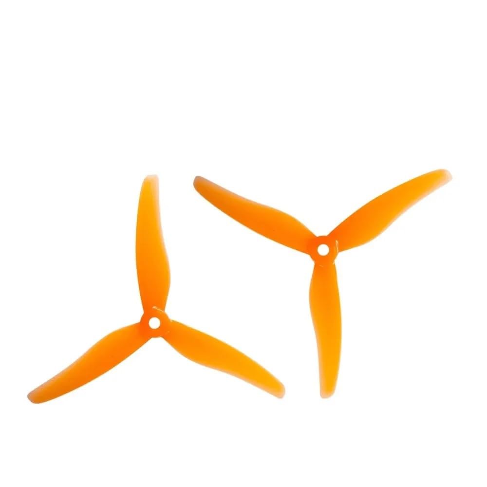 Propeller 2 Paare/4 Stück 51433 5 Zoll 3 Blatt/Tri-Blatt Propeller Requisiten CW CCW kompatibel mit Racing Drone Teil ersetzen(2pairs 51433 Orange) von BNEAIGHW