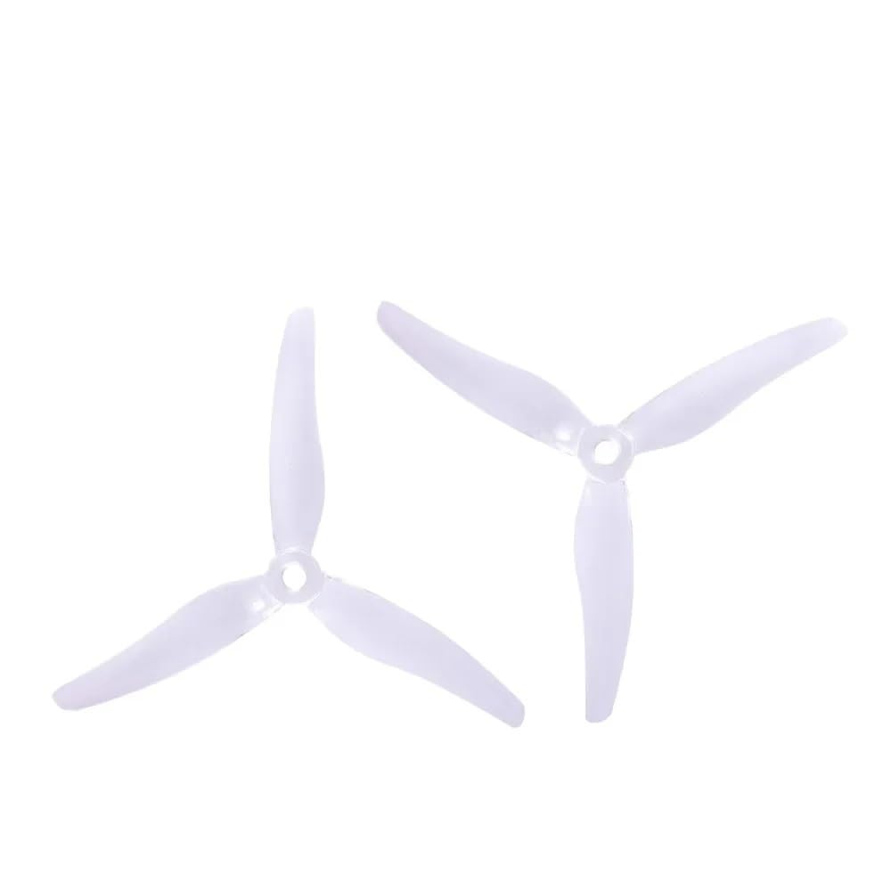 Propeller 2 Paare/4 Stück 51433 5 Zoll 3 Blatt/Tri-Blatt Propeller Requisiten CW CCW kompatibel mit Racing Drone Teil ersetzen(2pairs 51433 clear) von BNEAIGHW