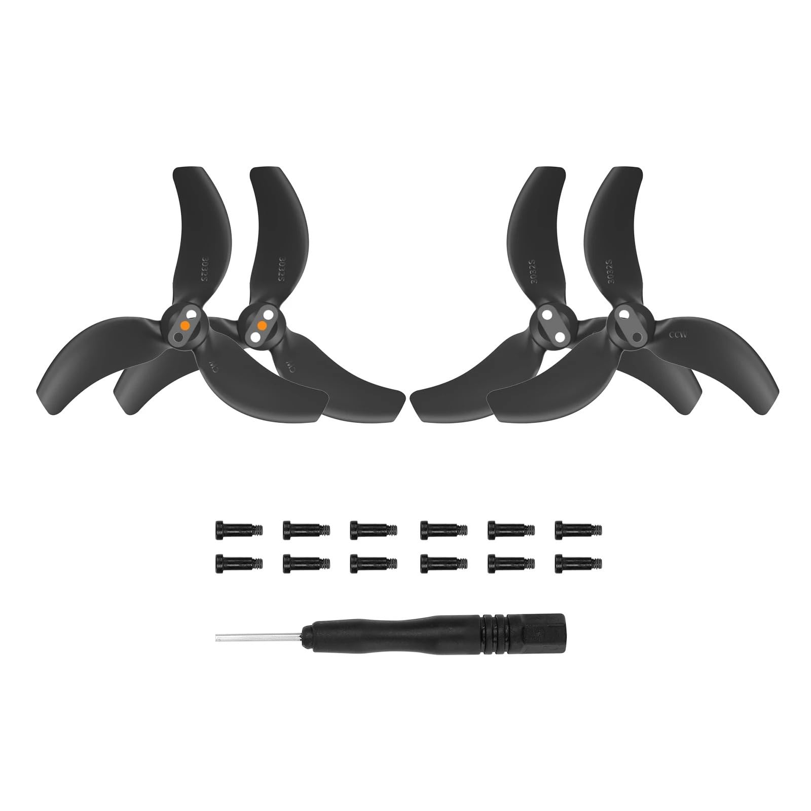 Propeller 4 stücke 3032S Propeller Leichte Flügel Fan Propeller Ersatz Requisiten Klinge Teile Kompatibel Mit Avata 2 Zubehör Teil ersetzen(2 Pair Black) von BNEAIGHW