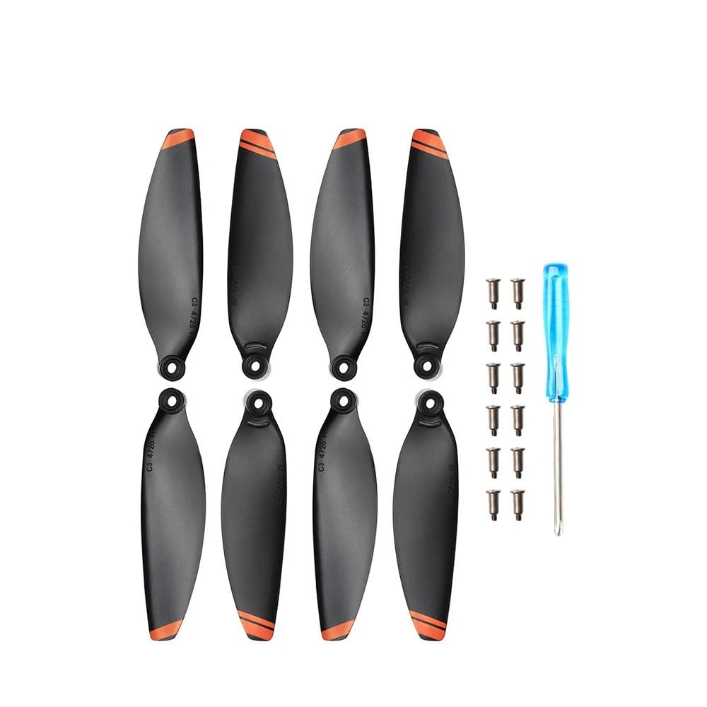 Propeller Geräuscharmer Propeller, kompatibel mit Mavic Mini 2/MiniSE Propeller Requisiten Klinge Ersatz Flügel Fans Ersatzteile Zubehör Teil ersetzen(8PCS orange) von BNEAIGHW