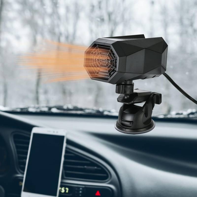 BNGXR Autoheizung, 150W 12V Windschutzscheibe Defroster, Tragbare 360 ° Drehbare Autoheizung mit 2 Temperaturmodi, Auto-Defroster mit Saugnapfhalterung, Tragbarer ZigarettenanzüNder von BNGXR