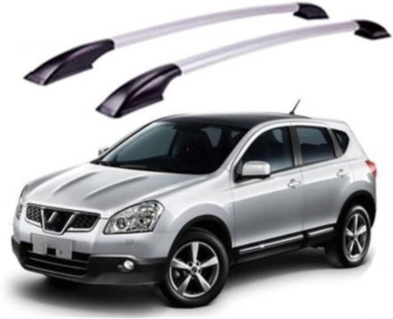 2 STK. Aluminium Auto Dachträger für Nissan Qashqai J10 J11, Dachträger Dachreling Längsstange Gepäckträger Autozubehör von BNMJY