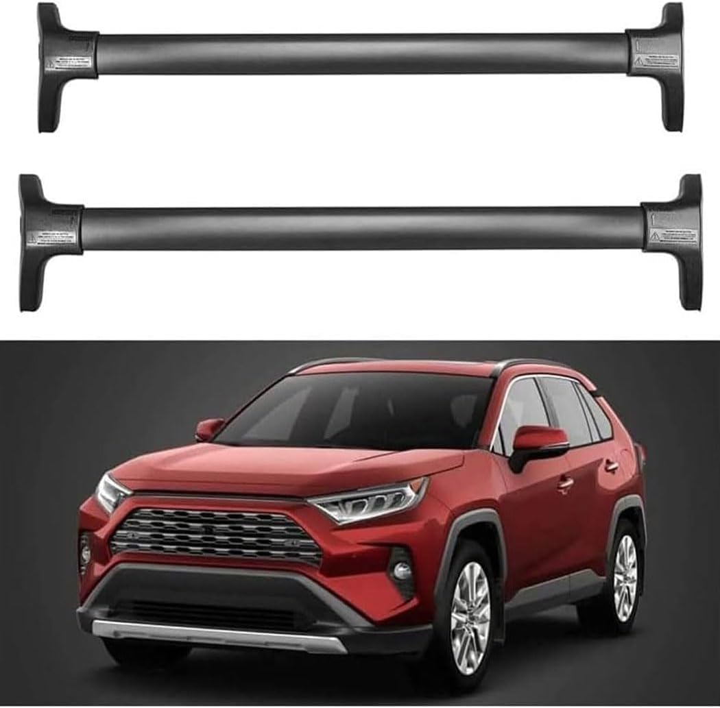 2 Stück Aluminium-Dachgepäckträger für Toyota RAV4 2019-2022, Aluminium-Rostschutz-Querträger für Dachgepäck-Ersatzteile von BNMJY