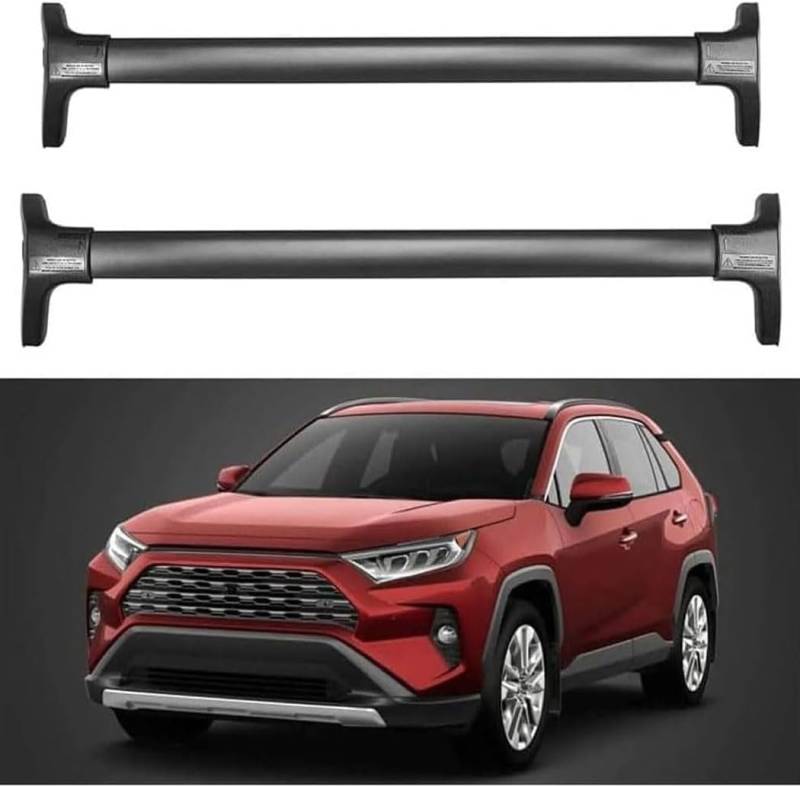 2 Stück Aluminium-Dachgepäckträger für Toyota RAV4 2019-2022, Aluminium-Rostschutz-Querträger für Dachgepäck-Ersatzteile von BNMJY