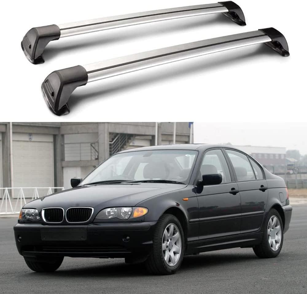 2 Stück Auto-Dachträger für 3er E46 4-türige Limousine 1999–2004, Dachzubehör, Gepäckträger, Querträger, Frachttransportträger, Schienenträger, Querträger von BNMJY