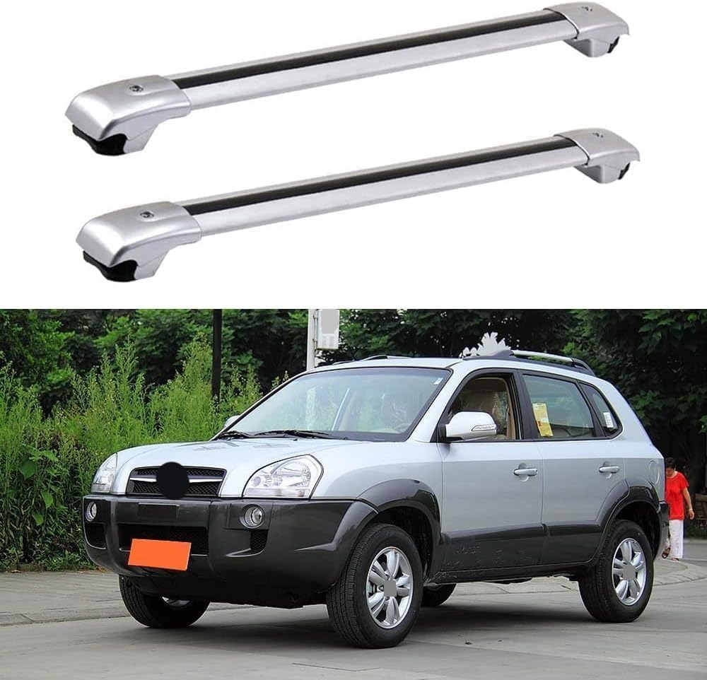 2 Stück Auto-Dachträger für Hyundai Tucson 2004–2009, Querträger, Transport, Aufbewahrung, Dachgepäckträger, Schienenträger, Modifikationszubehör von BNMJY