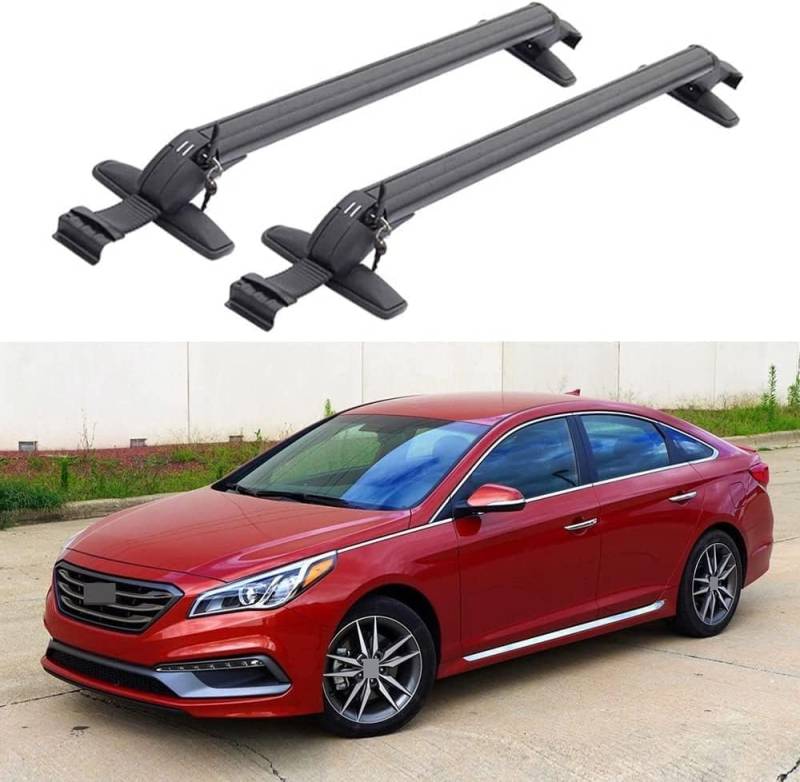 2 Stück Autodachträger für Hyundai Sonata Sedan 2015 2016 2017 2018 2019, Dachzubehör, Gepäckträger, Querträger, Frachttransportträger, Schienenträger, Querträger von BNMJY