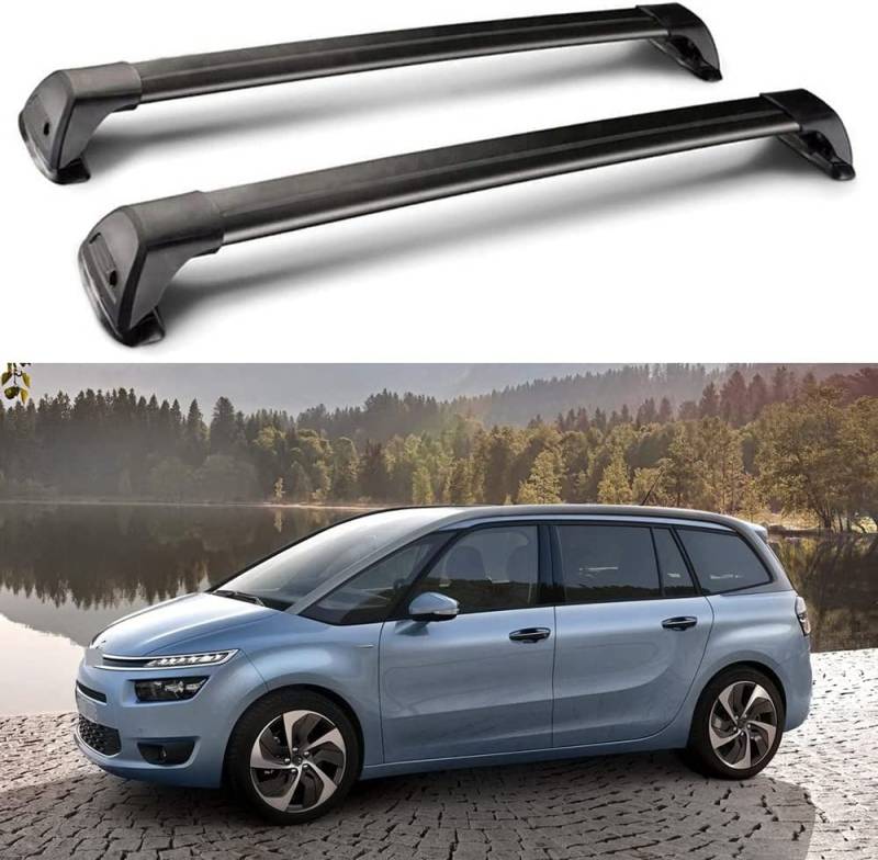 2 Stück Querträger für Citroen C4 Grand Picasso 2014+, Dachträger, Auto-Top-Gepäckträgerschienen, automatisch abschließbarer Dachgepäckträger, Dachträger für Auto von BNMJY