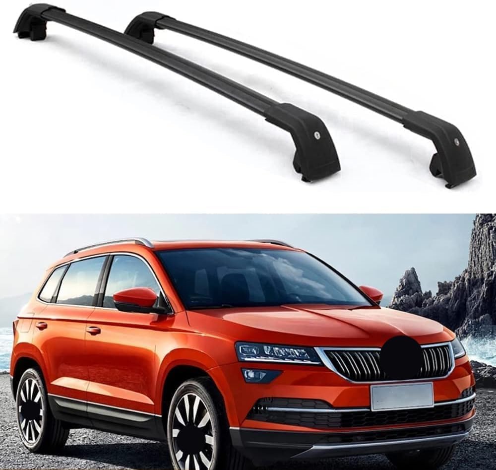 2-teilige Autodachgepäckträger für Skoda Karoq SUV 2017-2022, Querstangen, Transport, Lagerung, Dachgepäckträger, Relingträger, Umbauzubehör von BNMJY