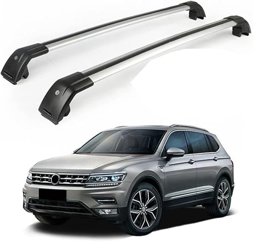 Abschließbare Aluminium-Autodachträger ohne Schiene, Anti-Diebstahl-Gepäck für 2017 2018 2019 VW Tiguan, universelle Dachträger. von BNMJY