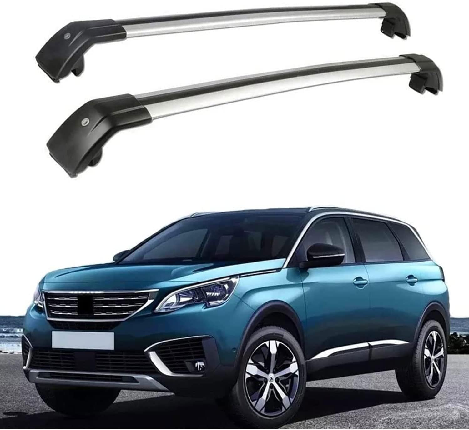 Abschließbare Aluminium-Autodachträger ohne Schiene, Anti-Diebstahl-Gepäck für Peugeot 5008 2016–2020, universelle Dachträger. von BNMJY