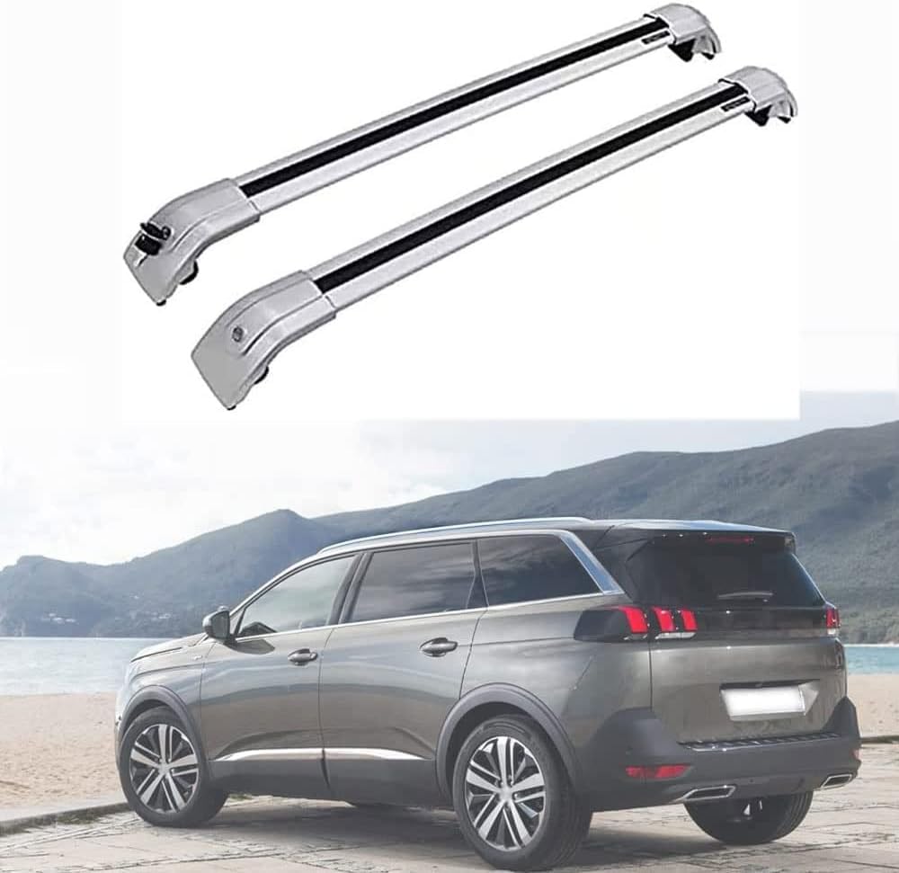 Abschließbare Aluminium-Autodachträger ohne Schiene, Anti-Diebstahl-Gepäck für Peugeot 5008 2016–2020, universelle Dachträger. von BNMJY