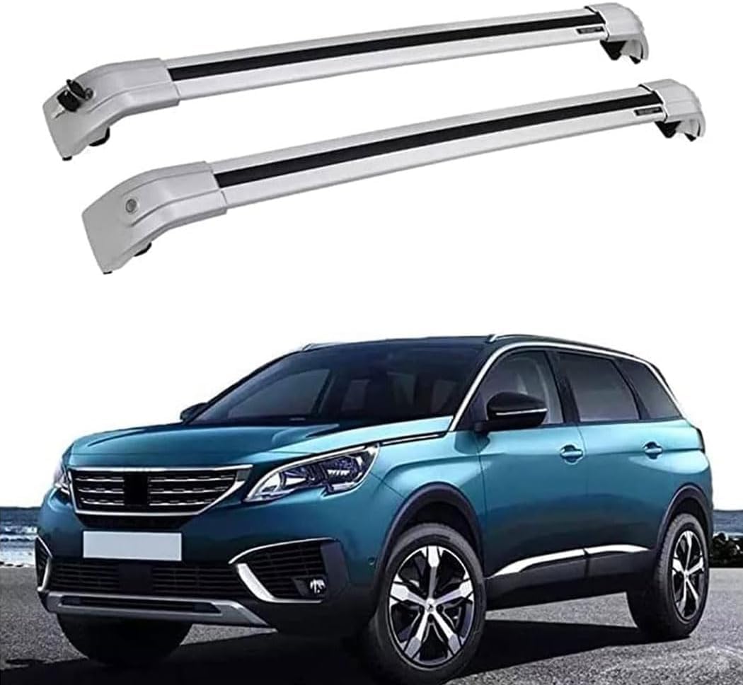 Abschließbare Aluminium-Autodachträger ohne Schiene, Anti-Diebstahl-Gepäck für Peugeot 5008 2016–2022, universelle Dachträger. von BNMJY