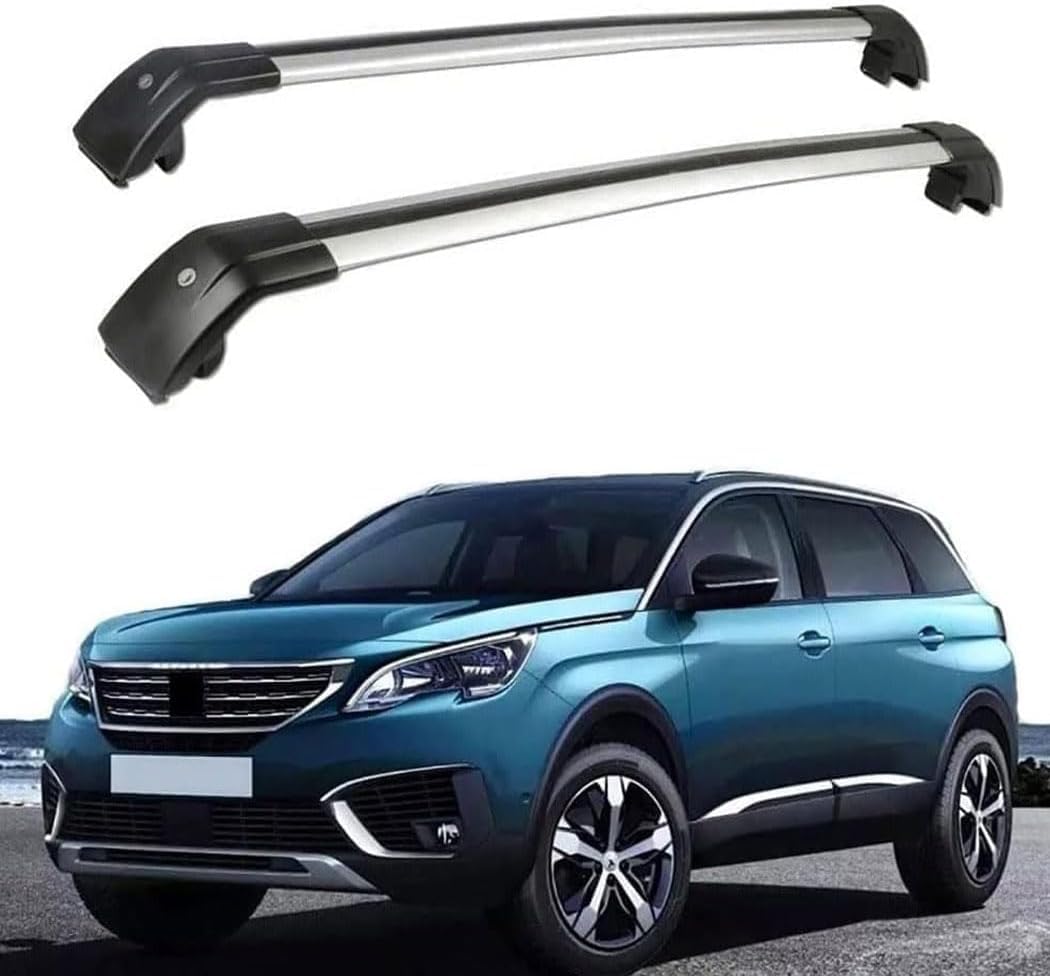 Abschließbare Aluminium-Autodachträger ohne Schiene, Anti-Diebstahl-Gepäck für Peugeot 5008 2016–2022, universelle Dachträger. von BNMJY