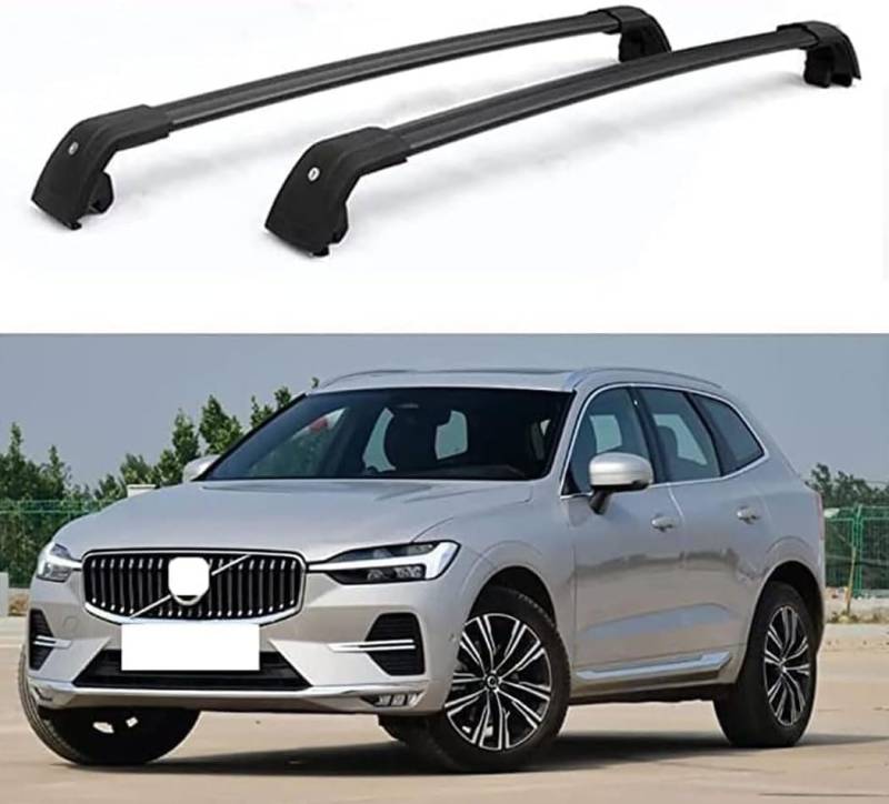 Abschließbare Aluminium-Autodachträger ohne Schiene, Anti-Diebstahl-Gepäck für Volvo XC60 2008–2022, universelle Dachträger. von BNMJY