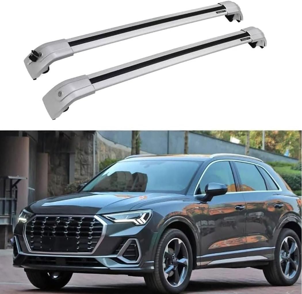 Abschließbarer Aluminium-Dachgepäckträger ohne Reling, Diebstahlschutz, für Audi Q3 SUV 2019–2021, universeller Dachgepäckträger. von BNMJY