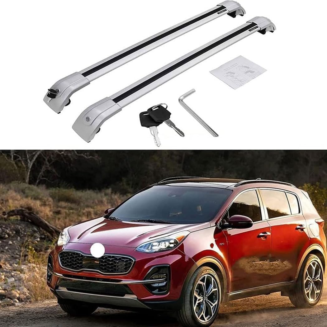 Abschließbarer Aluminium-Dachgepäckträger ohne Reling, Diebstahlschutz, für KIA Sportage 2015–2020, universeller Dachgepäckträger. von BNMJY