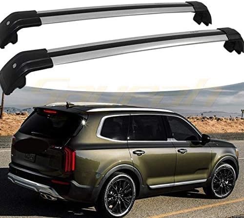 Abschließbarer Aluminium-Dachgepäckträger ohne Reling, Diebstahlschutz, für KIA Telluride 2019–2020, 2 Stück, universeller Dachgepäckträger. von BNMJY