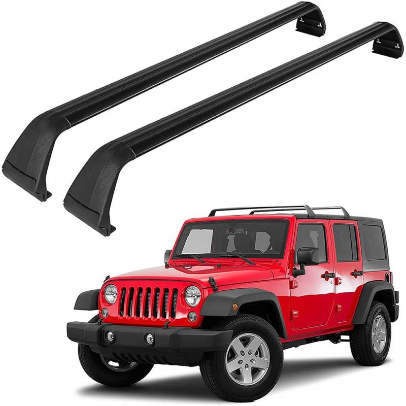 Aluminium-Autodachträger für Jeep Wrangler JK JL Gladiator JT Hard Top 2007–2023, Schienenträger, Querträger, Autozubehör von BNMJY