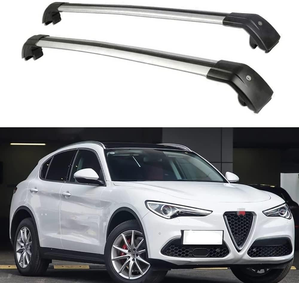 Autodachträger für Alfa Romeo Stelvio SUV 2017-2021, Aluminium-Rostschutz-Querträger-Dachgepäck-Ersatzteile von BNMJY