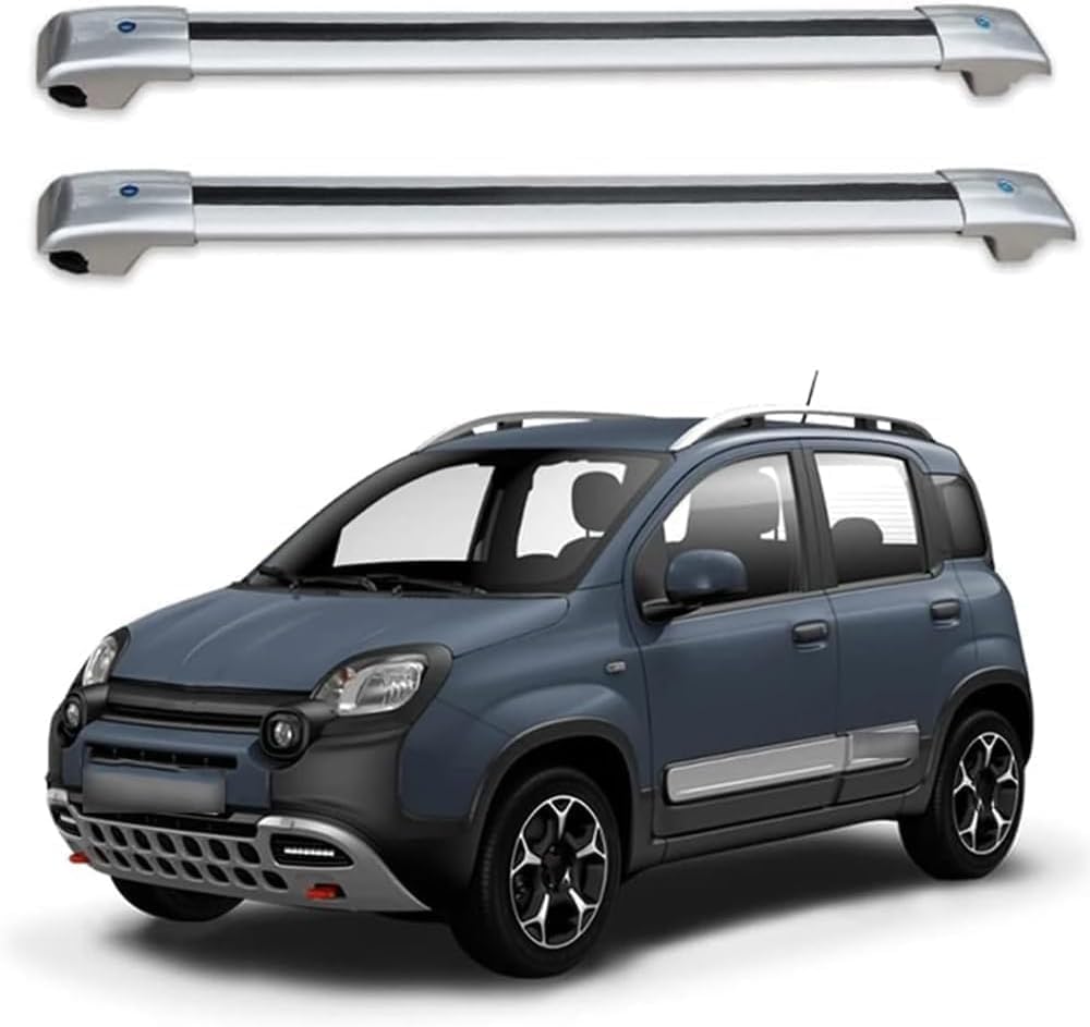 Autodachträger für FIAT Panda Cross 2020+, Aluminium-Rostschutz-Querträger-Dachgepäck-Ersatzteile,A von BNMJY