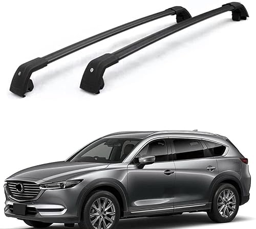 Autodachträger für Mazda CX-8 SUV 2018+, Aluminium-Rostschutz-Querträger-Dachgepäck-Ersatzteile,A von BNMJY