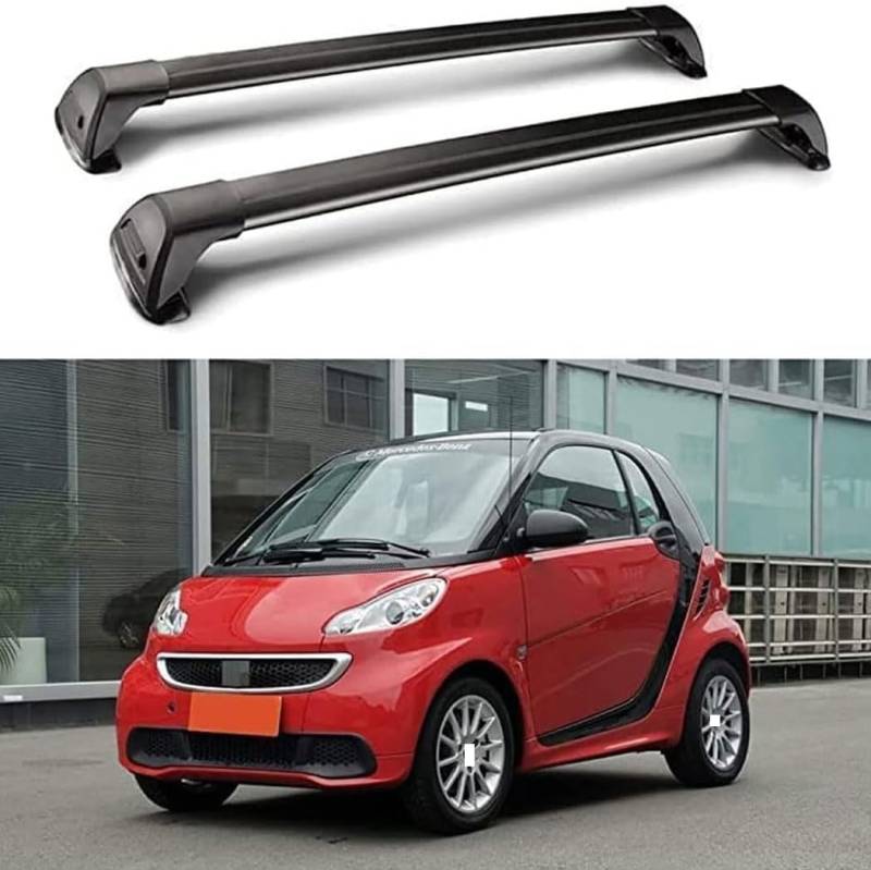 Dachgepäckträger für Ben-z Smart Fortwo 451 2-Türer 2009-2015, Aluminium-Dachgepäckträger, Dachreling, Querträger, abschließbar – passend für bündige Dachreling, Querträger von BNMJY