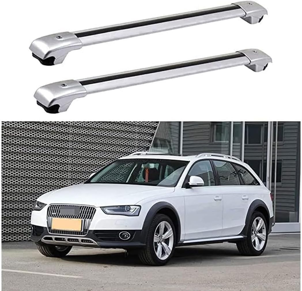 Dachträger für Au-di A4 Allroad 2009-2016, Aluminium-Dachträger, Dachreling, Querträger, abschließbar – passend für bündige Dachreling, Querträger von BNMJY