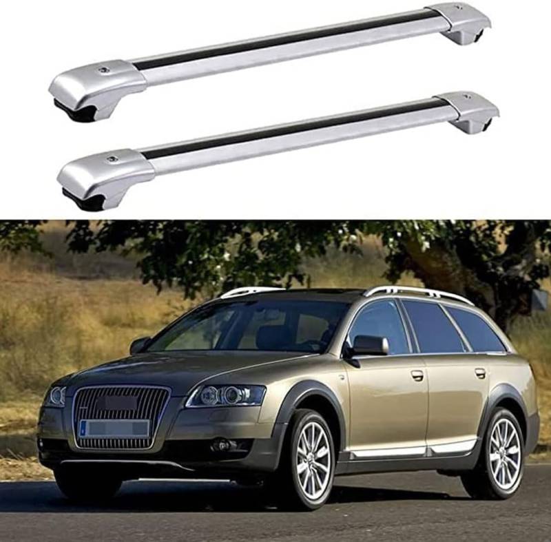 Dachträger für Au-di A6 Allroad 2006-2011, Aluminium-Dachträger, Dachreling, Querträger, abschließbar – passend für bündige Dachreling, Querträger von BNMJY