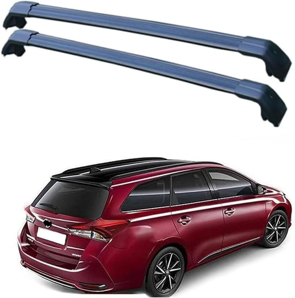 Dachträger für Auris 5-dr Kombi 2013–2019, Aluminium-Dachträger, Dachreling, Querträger, abschließbar – passend für bündige Dachreling, Querträger von BNMJY