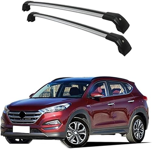 Dachträger für Hyundai Tucson TL NX4 SUV 2015-2023, Aluminium-Dachträger, Dachreling, Querträger, abschließbar – passend für bündige Dachreling, Querträger von BNMJY