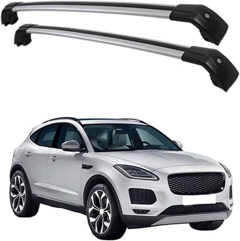 Dachträger für Jaguar E-Pace 5-dr SUV 2018, Aluminium-Dachträger, Dachreling, Querträger, abschließbar – passend für bündige Dachreling, Querträger von BNMJY