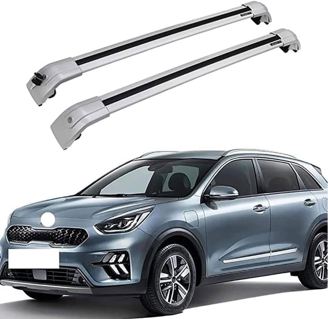 Dachträger für KIA NIRO/NIRO EV 2016-2020, Aluminium-Dachträger, Dachreling, Querträger, abschließbar – passend für bündige Dachreling, Querträger von BNMJY