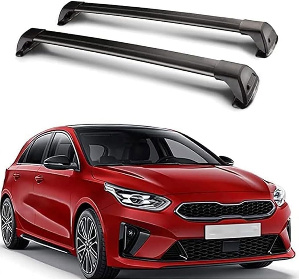 Dachträger für Kia Ceed Hatchback GT 2019+, Aluminium-Dachträger, Dachreling, Querträger, abschließbar – passend für bündige Dachreling, Querträger von BNMJY