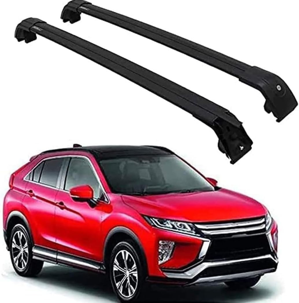 Dachträger für Mitsubishi Eclipse Cross 2018-2021, Aluminium-Dachträger, Dachreling, Querträger, abschließbar – passend für bündige Dachreling, Querträger von BNMJY