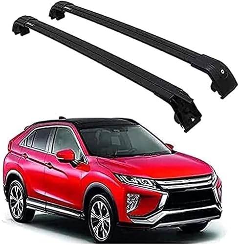 Dachträger für Mitsubishi Eclipse Cross 2018-2021, Aluminium-Dachträger, Dachreling, Querträger, abschließbar – passend für bündige Dachreling, Querträger von BNMJY