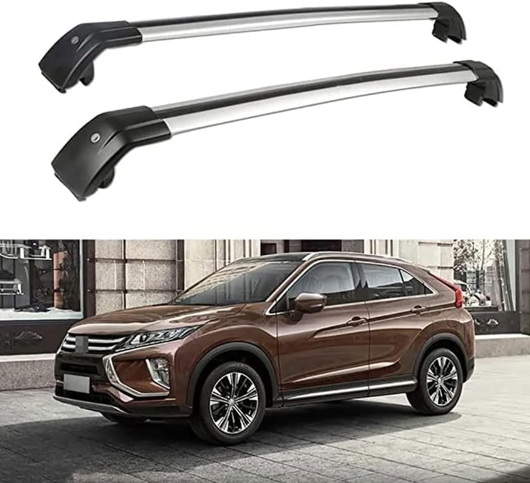 Dachträger für Mitsubishi Eclipse Cross 2018–2022, Aluminium-Dachträger, Dachreling, Querträger, abschließbar – passend für bündige Dachreling, Querträger von BNMJY