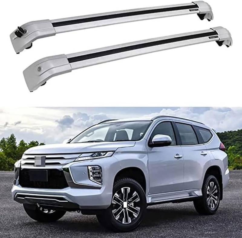 Dachträger für Mitsubishi Pajero Sport SUV 2016-2022, Aluminium-Dachträger, Dachreling, Querträger, abschließbar – passend für bündige Dachreling, Querträger von BNMJY