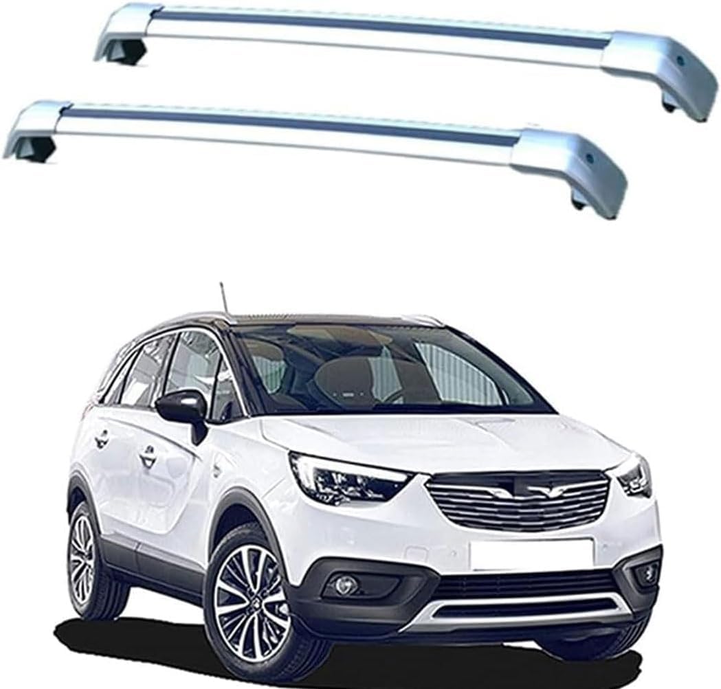 Dachträger für OPEL Crossland X 5-Türer SUV 2017, Aluminium-Dachträger, Dachreling, Querträger, abschließbar – passend für bündige Dachreling, Querträger von BNMJY