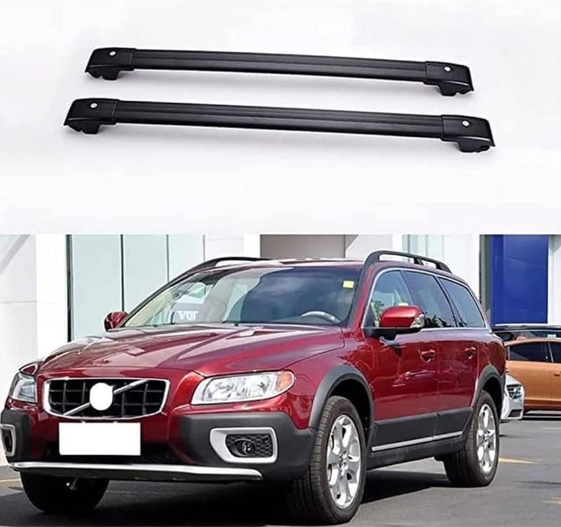 Dachträger für Volvo XC70 II 2007-2022, Aluminium-Dachträger, Dachreling, Querträger, abschließbar – passend für bündige Dachreling, Querträger von BNMJY