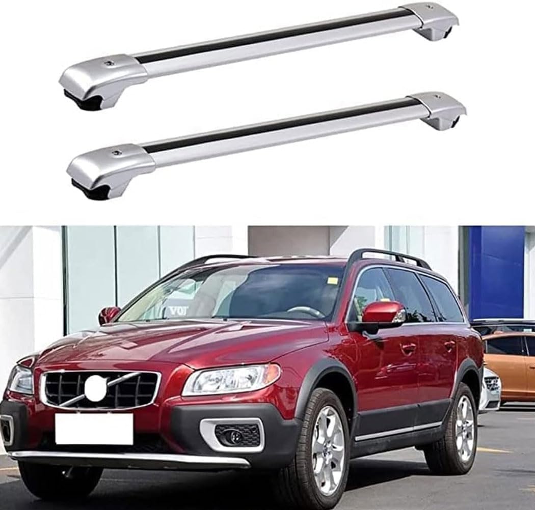 Dachträger für Volvo XC70 II 2007-2022, Aluminium-Dachträger, Dachreling, Querträger, abschließbar – passend für bündige Dachreling, Querträger von BNMJY