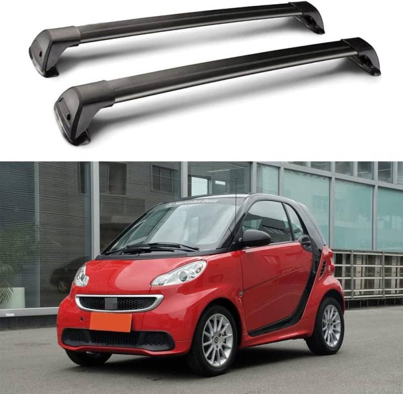 Stück Auto-Dachträger für Benz Smart Fortwo 451 2-Türer 2009–2015, Dachzubehör, Gepäckträger, Querträger, Frachttransportträger, Schienenträger, Querträger von BNMJY