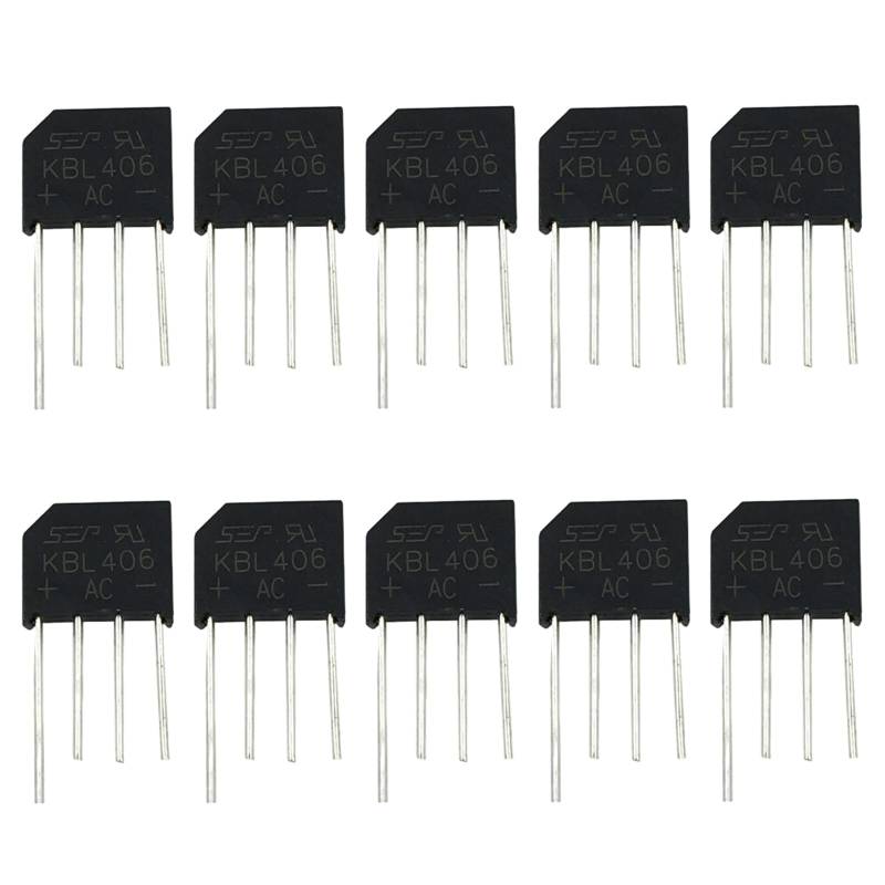 10 Stück KBL406 Brückengleichrichterdiode 4A 600V Schottky-Barriere-Gleichrichterdioden Flachbrückengleichrichter Brücke Blei Diode Schottky & Gleichrichter Brückengleichrichter Brückenbleidiode von BNOYONERAS