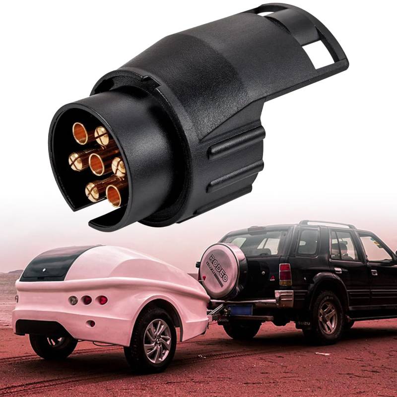 Adapter Anhänger 7 auf 13 Polig 12V, Wohnwagen Stromadapter, 7 Pol auf 13 Anhängeradapter, Anhängerstecker Adapter, Adapter Anhängerkupplung, Universal Stecker für Anhänger PKW Anhänger Trailer von BNOYONERAS