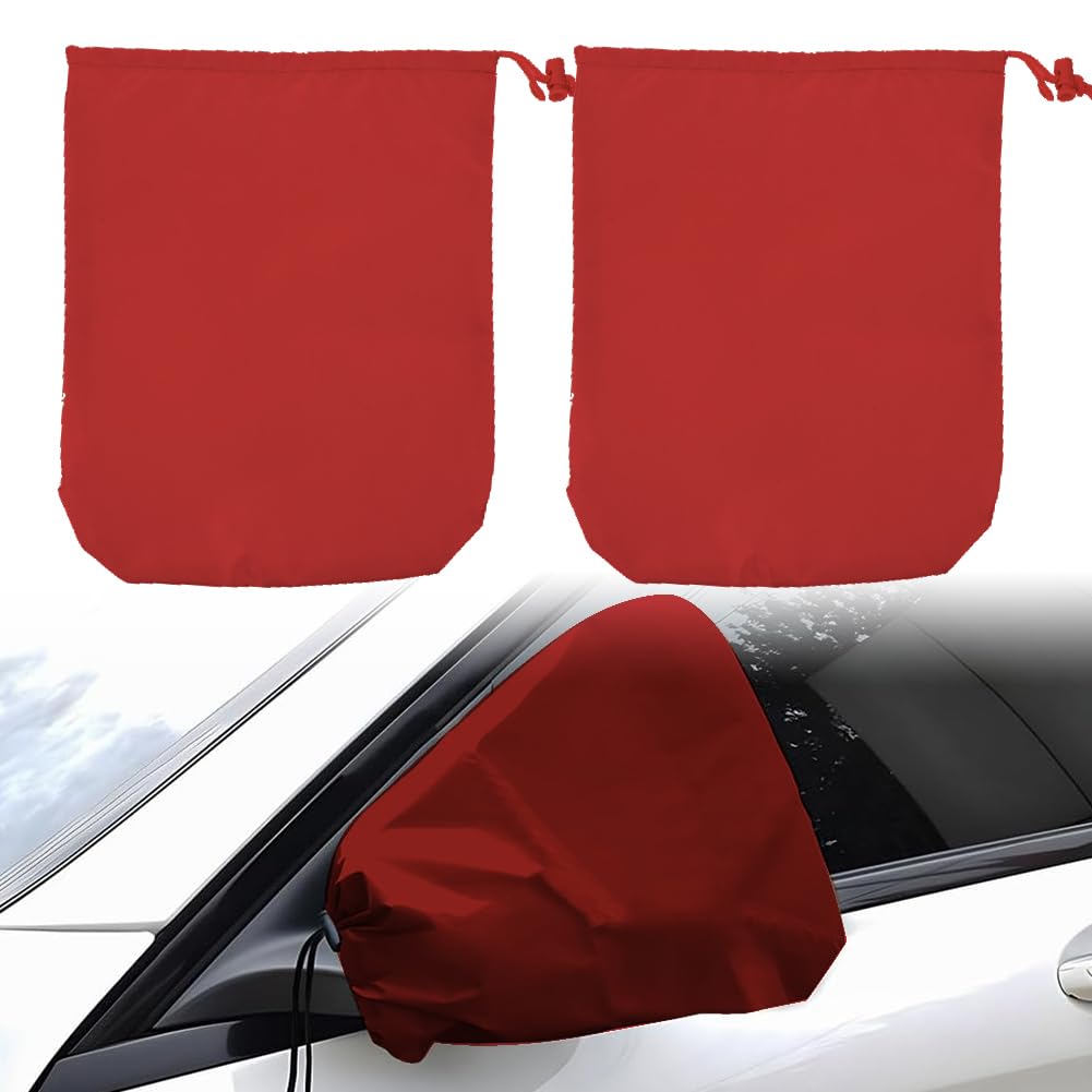 Auto Außenspiegel Frostabdeckung Spiegel Frostschutz Abdeckung Seitenspiegel Schneedecke Auto Rückspiegel Schneeabdeckung Autospiegel Schutzhülle Schneeabdeckung Seitenspiegelabdeckung 2 PCS (Rot) von BNOYONERAS