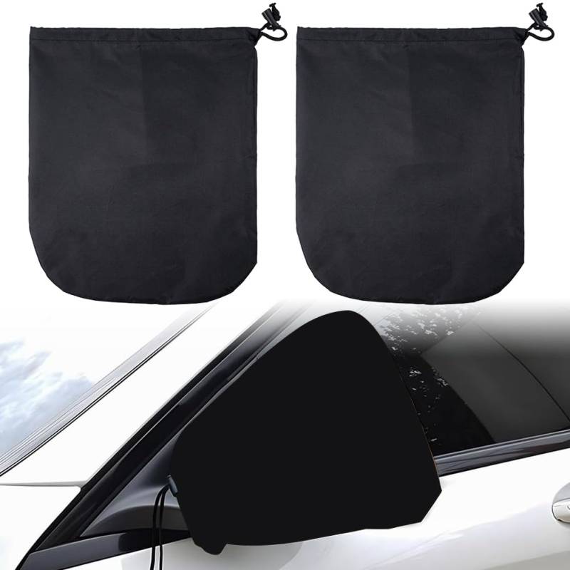 Auto Außenspiegel Frostabdeckung Spiegel Frostschutz Abdeckung Seitenspiegel Schneedecke Auto Rückspiegel Schneeabdeckung Autospiegel Schutzhülle Schneeabdeckung Seitenspiegelabdeckung 2 PCS (Schwarz) von BNOYONERAS